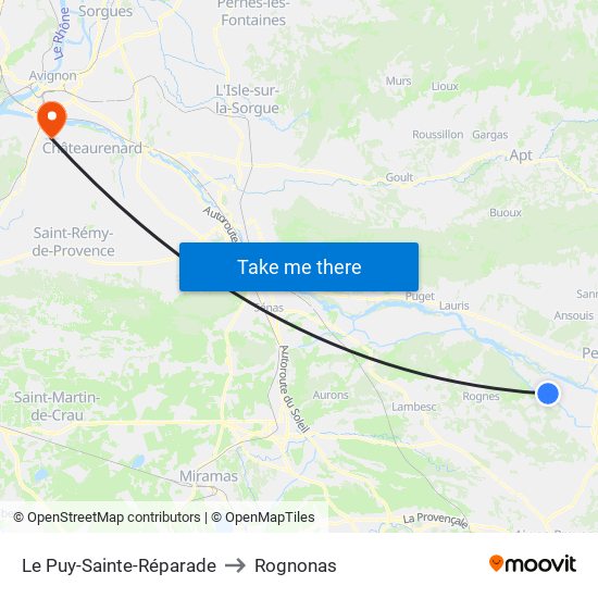 Le Puy-Sainte-Réparade to Rognonas map