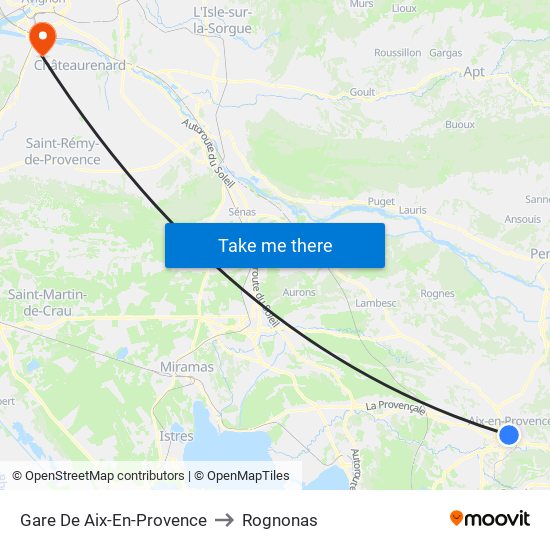 Gare De Aix-En-Provence to Rognonas map