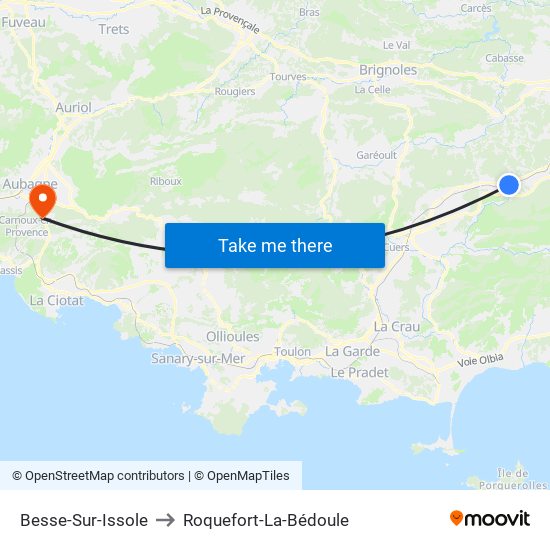 Besse-Sur-Issole to Roquefort-La-Bédoule map