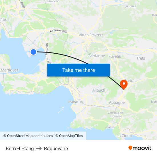 Berre-L'Étang to Roquevaire map