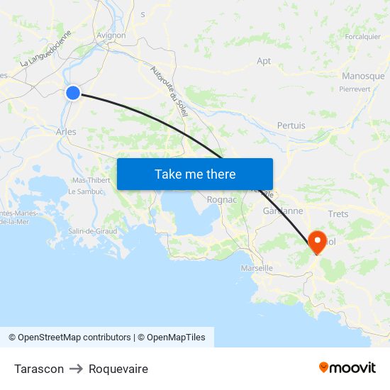 Tarascon to Roquevaire map