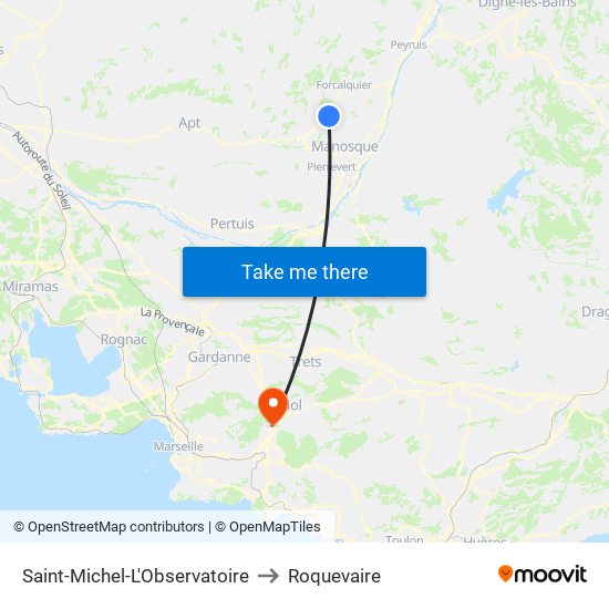 Saint-Michel-L'Observatoire to Roquevaire map