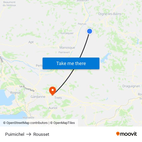 Puimichel to Rousset map