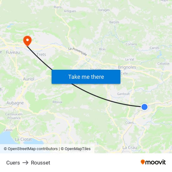 Cuers to Rousset map