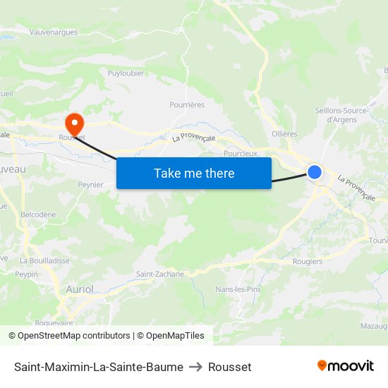 Saint-Maximin-La-Sainte-Baume to Rousset map