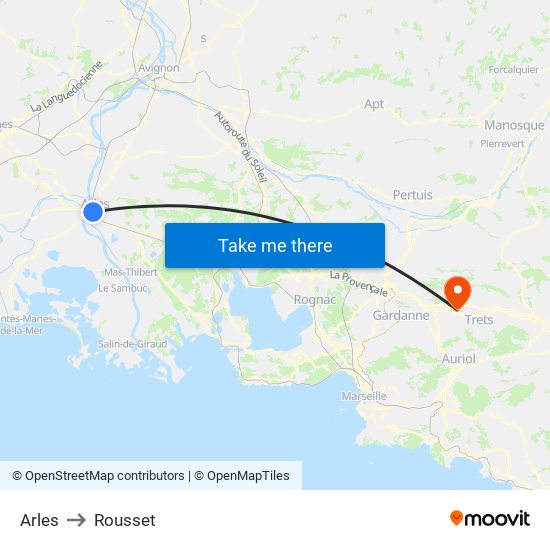 Arles to Rousset map