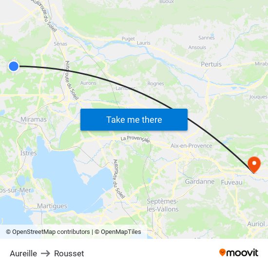 Aureille to Rousset map