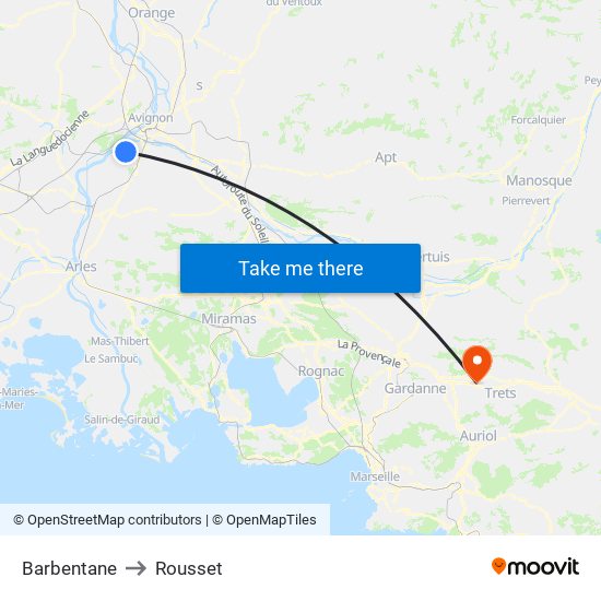 Barbentane to Rousset map