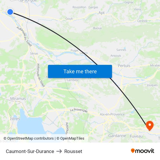 Caumont-Sur-Durance to Rousset map