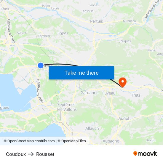 Coudoux to Rousset map