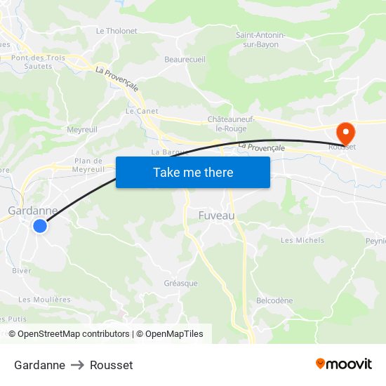 Gardanne to Rousset map