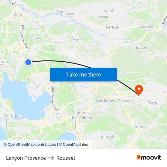 Lançon-Provence to Rousset map