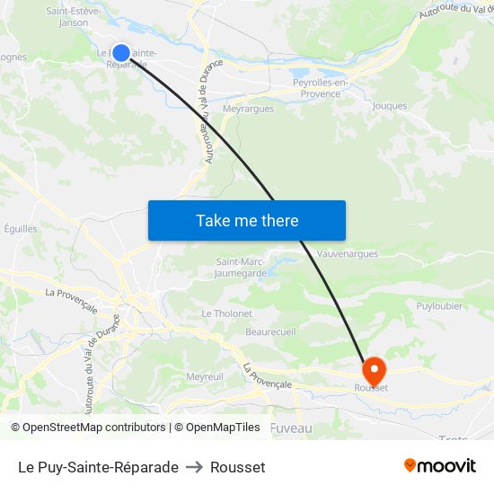 Le Puy-Sainte-Réparade to Rousset map