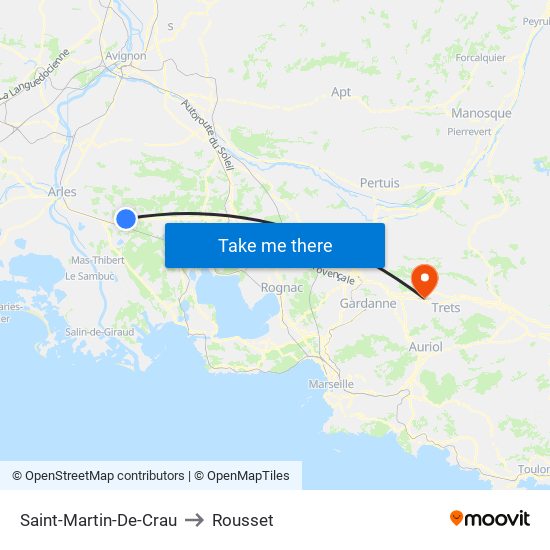 Saint-Martin-De-Crau to Rousset map