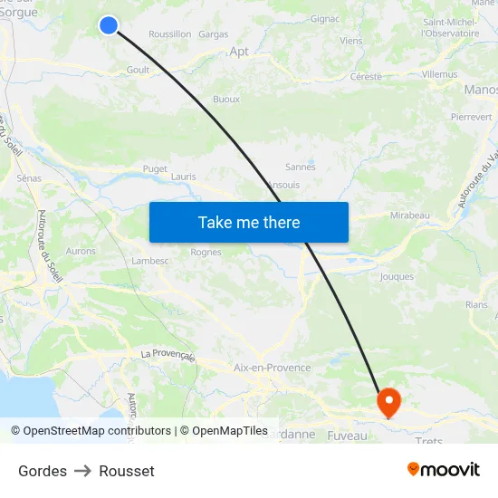 Gordes to Rousset map