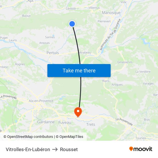 Vitrolles-En-Lubéron to Rousset map