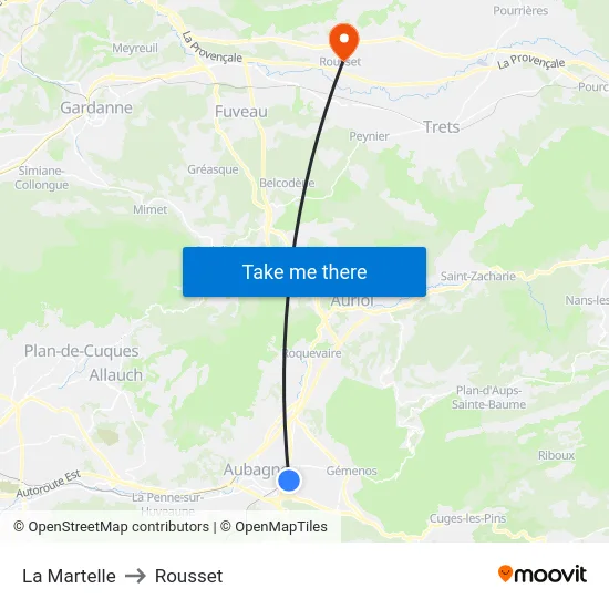 La Martelle to Rousset map