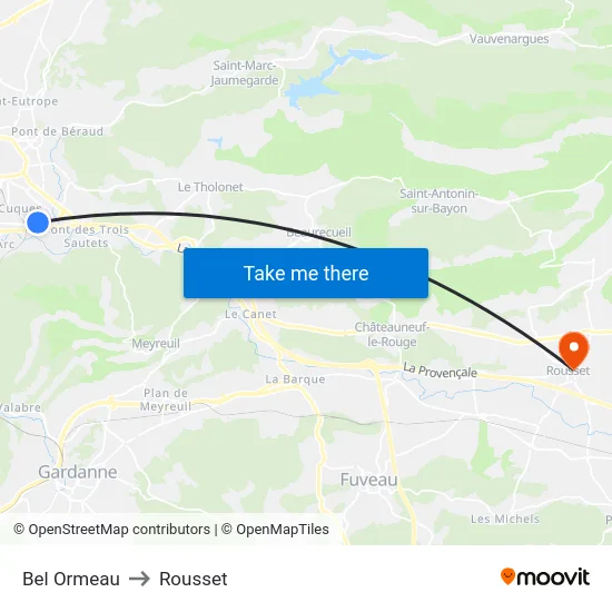 Bel Ormeau to Rousset map