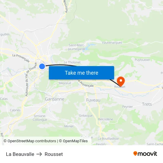 La Beauvalle to Rousset map