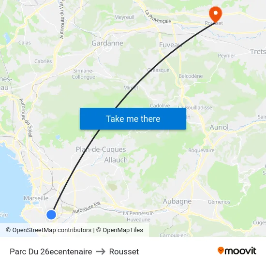 Parc Du 26ecentenaire to Rousset map