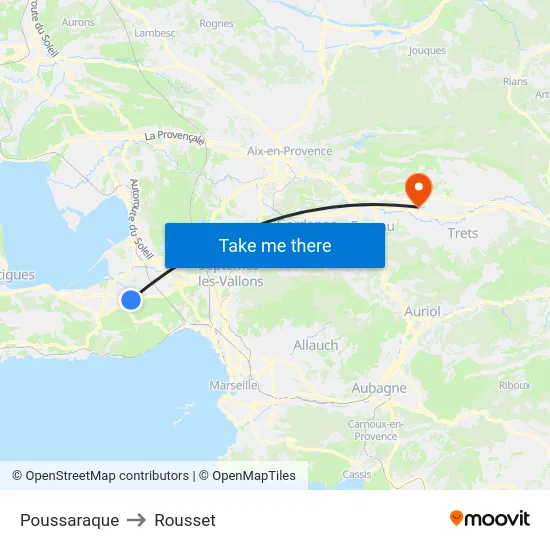 Poussaraque to Rousset map