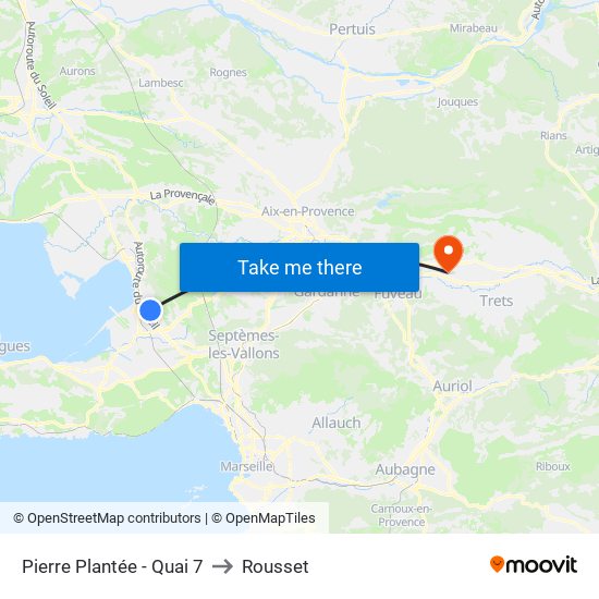 Pierre Plantée - Quai 7 to Rousset map