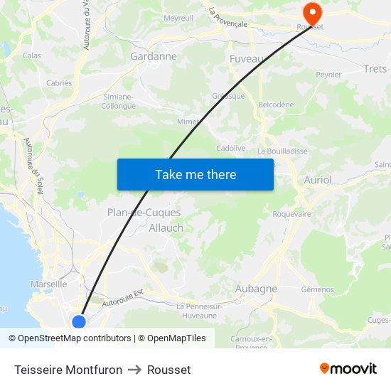 Teisseire Montfuron to Rousset map