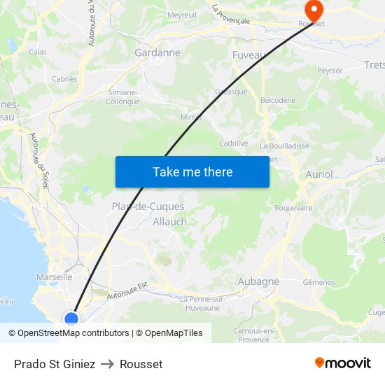 Prado St Giniez to Rousset map