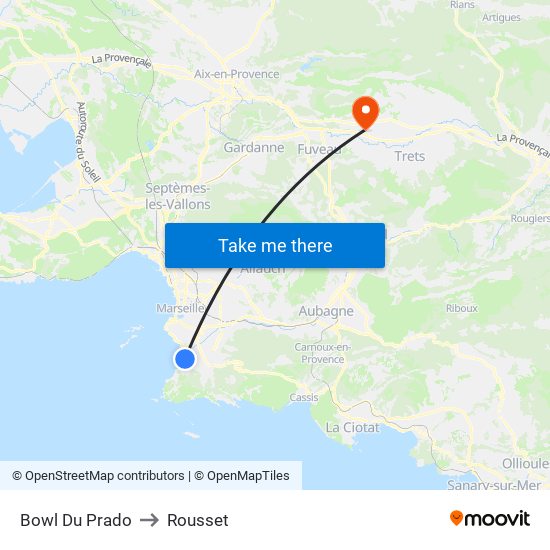 Bowl Du Prado to Rousset map