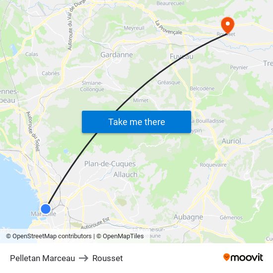 Pelletan Marceau to Rousset map