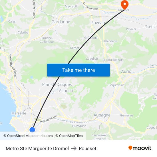 Sainte-Marguerite Dromel to Rousset map