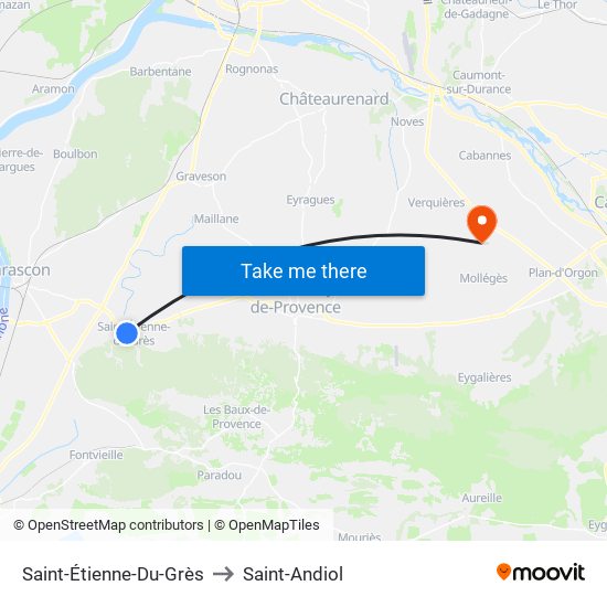 Saint-Étienne-Du-Grès to Saint-Andiol map