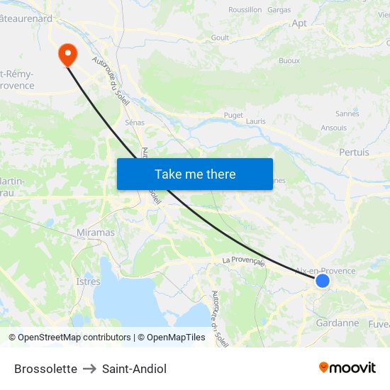 Brossolette to Saint-Andiol map