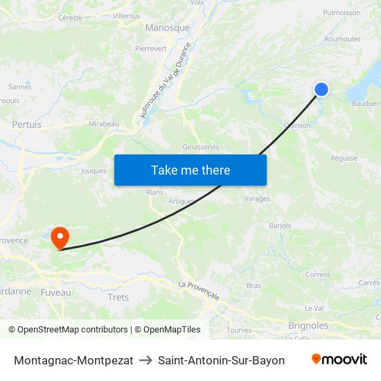 Montagnac-Montpezat to Saint-Antonin-Sur-Bayon map