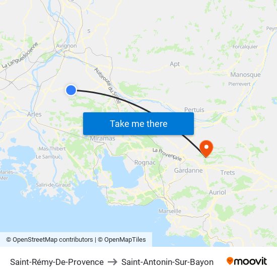 Saint-Rémy-De-Provence to Saint-Antonin-Sur-Bayon map