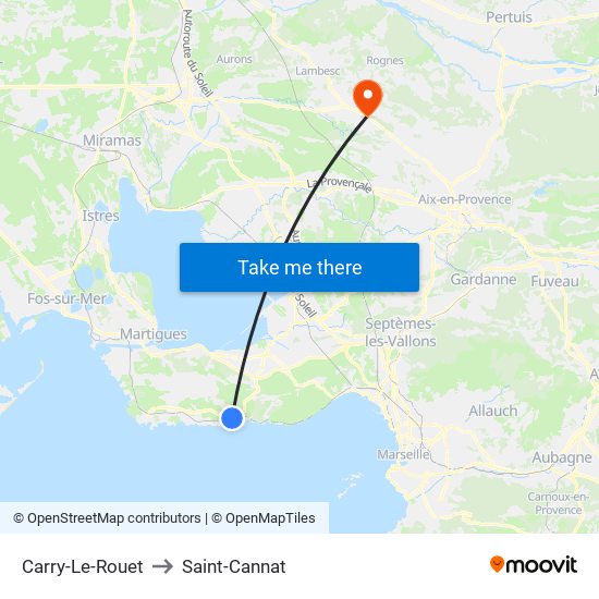 Carry-Le-Rouet to Saint-Cannat map