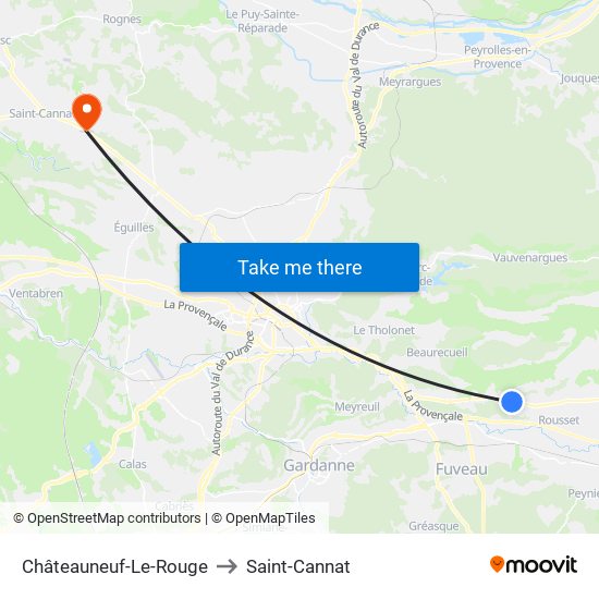 Châteauneuf-Le-Rouge to Saint-Cannat map