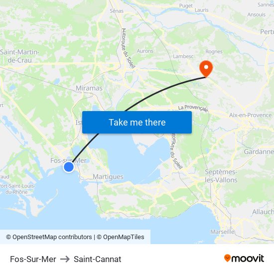 Fos-Sur-Mer to Saint-Cannat map