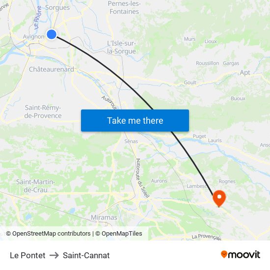 Le Pontet to Saint-Cannat map