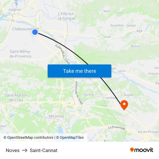 Noves to Saint-Cannat map