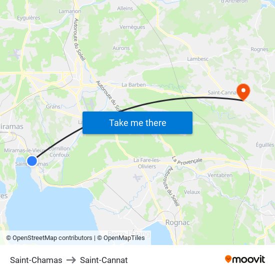 Saint-Chamas to Saint-Cannat map