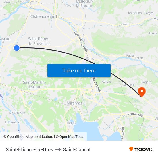 Saint-Étienne-Du-Grès to Saint-Cannat map