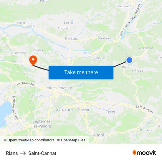 Rians to Saint-Cannat map