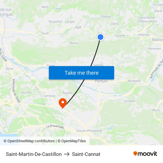 Saint-Martin-De-Castillon to Saint-Cannat map