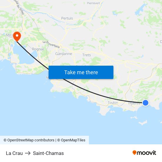 La Crau to Saint-Chamas map