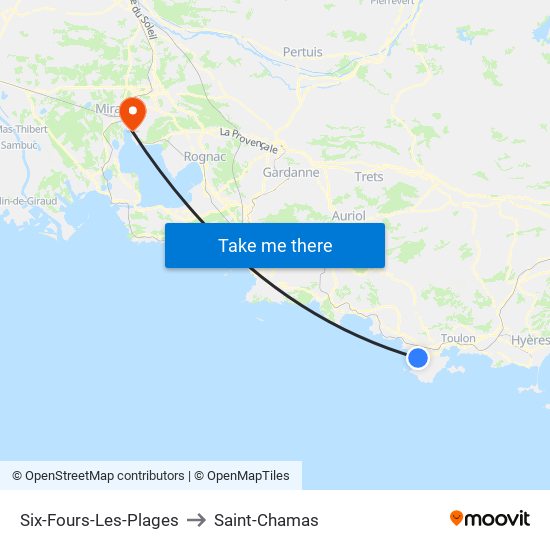 Six-Fours-Les-Plages to Saint-Chamas map