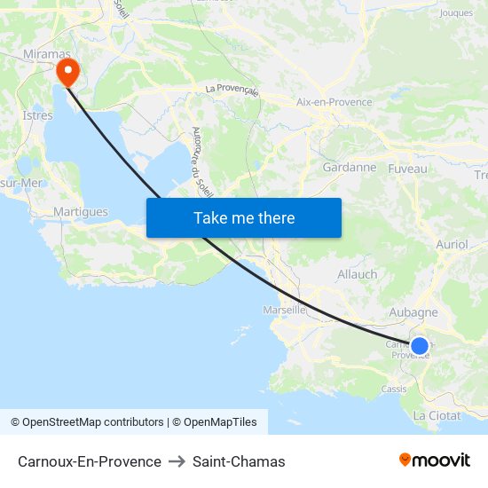 Carnoux-En-Provence to Saint-Chamas map