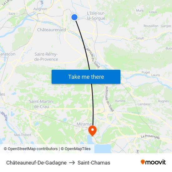 Châteauneuf-De-Gadagne to Saint-Chamas map