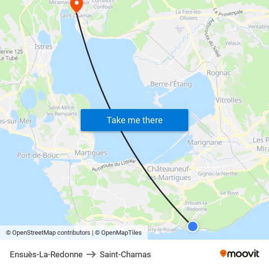 Ensuès-La-Redonne to Saint-Chamas map