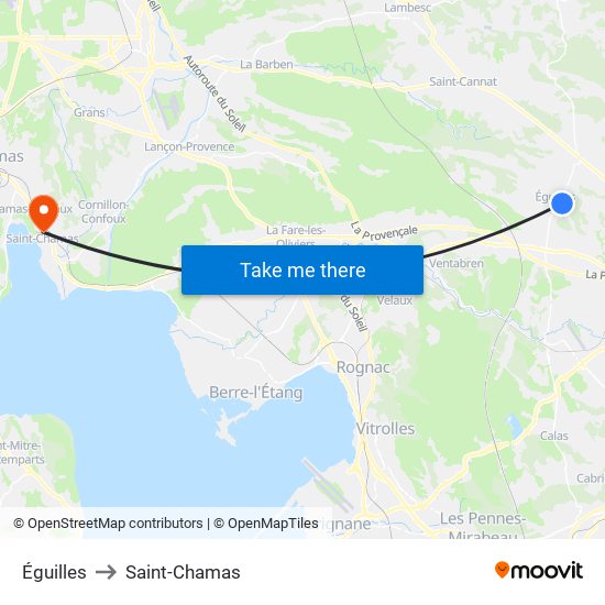 Éguilles to Saint-Chamas map